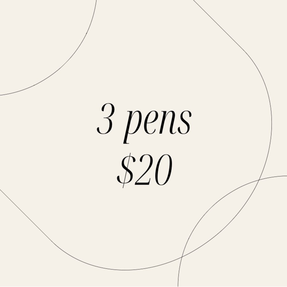 3 pens = $20